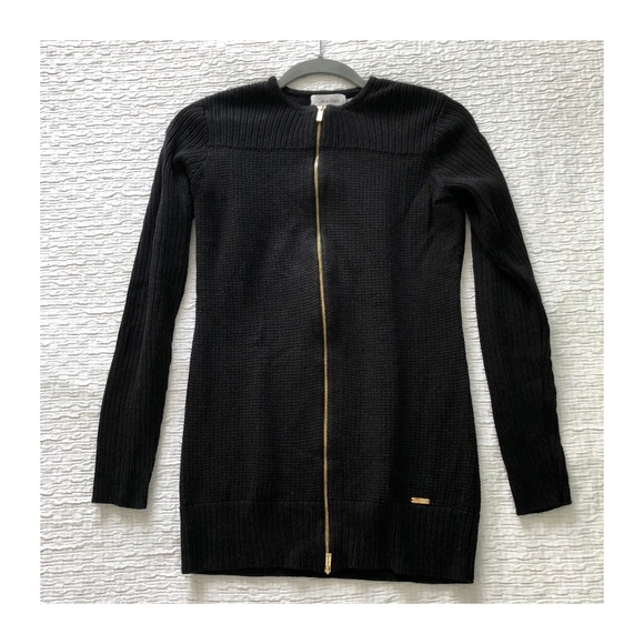 Calvin Klein Sweaters - Calvin Klein Black Waffle Knit Zip Cardigan